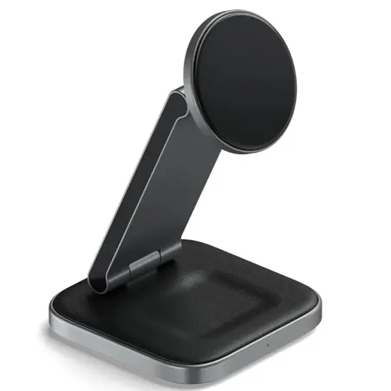 პორტატული დამტენი SATECHI 3-in-1 Foldable Qi2 Wireless Charging Stand (Space Gray) with Type A,C,G plugs