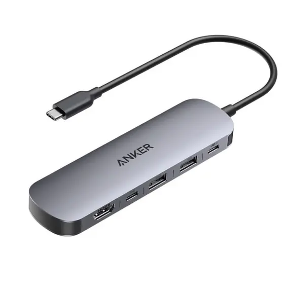 ჰაბი Anker Nano USB-C Hub (7-in-1, 4K HDMI) - Gray