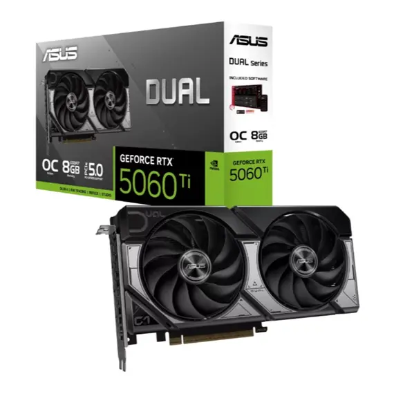 ვიდეო დაფა Asus DUAL-RTX5060TI-O8G//RTX5060TI,HDMI,DP*3,8G,D7