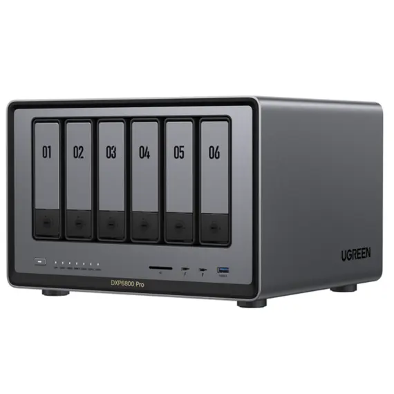 შენახვის სისტემა UGREEN NASync DXP6800Pro (25899B), Intel i5 1235U, 8GB, RJ45, USB, Type-C, HDMI, Space Gray
