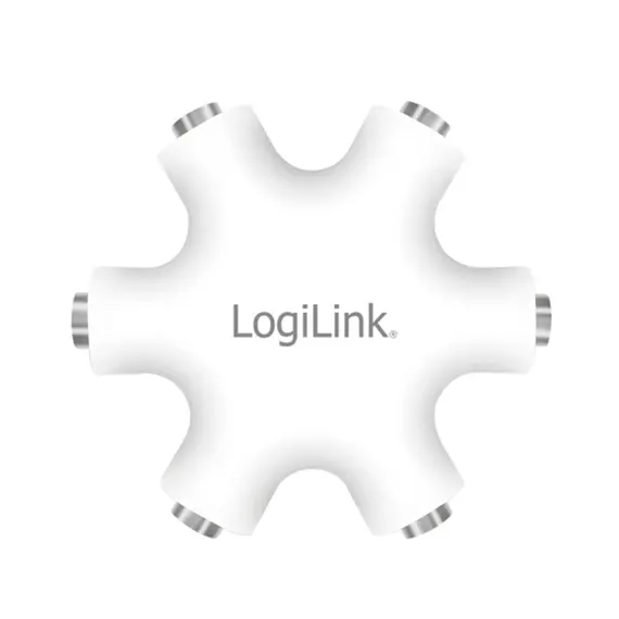 ადაპტერი Logilink CA1088 Audio Adapter 3.5 mm 3-Pin/F to 5x 3.5 mm 3-Pin/F White