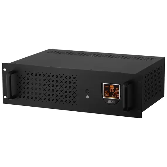 უწყვეტი კვების წყარო 2E RE2000, 2000VA/1200W, RM 3U, LCD, USB, 3xSchuko
