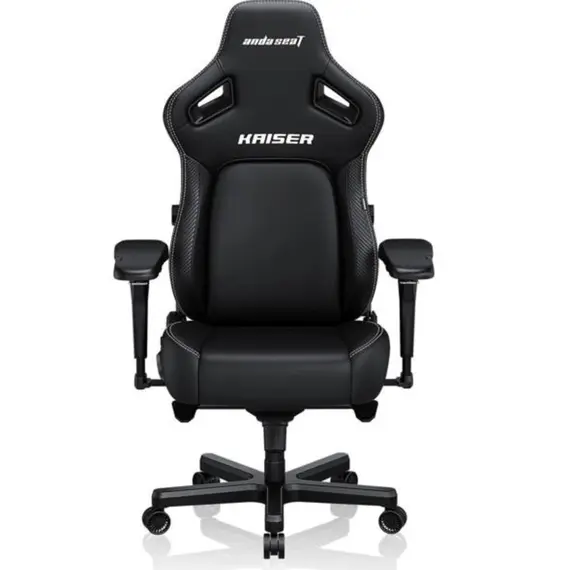 სათამაშო სავარძელი AndaSeat Chair Kaiser 4 V2 XL, PVC leather, 6D-Armrests, black