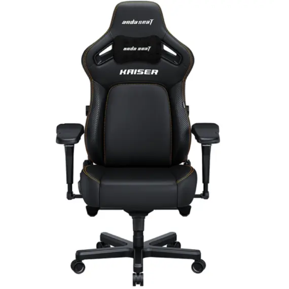 სათამაშო სავარძელი AndaSeat Chair Kaiser 4 V2, PVC leather, 6D-Armrests, black