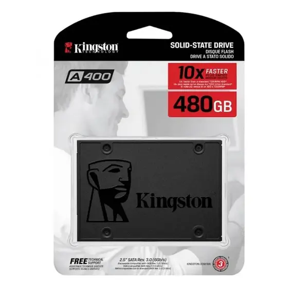 მყარი დისკი Kingston 480GB A400 SATA3 2.5 SSD (7mm height)