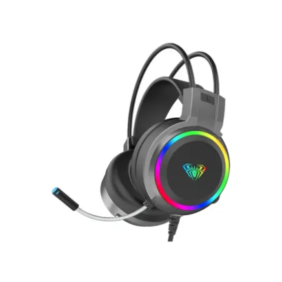 ყურსასმენი AULA S608 RGB Wired Gaming Headset With Adjustable Mic Black
