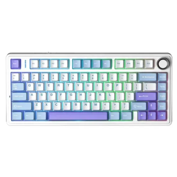 კლავიატურა AULA F75 Wireless Mechanical Keyboard Gradient White/Blue/Purple (Star Vector Switch)