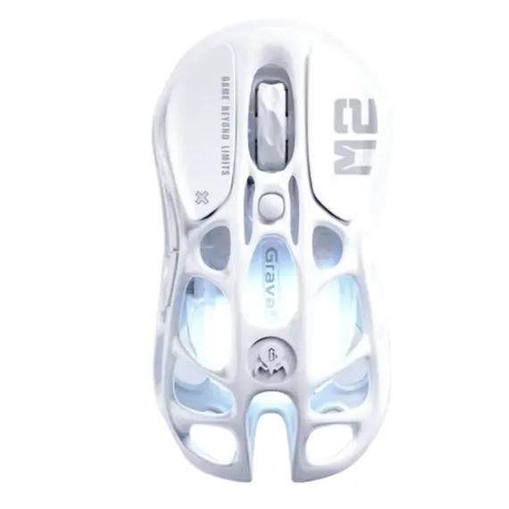 მაუსი GravaStar Mercury M2, BT/WL/USB-A, RGB, Opaline White