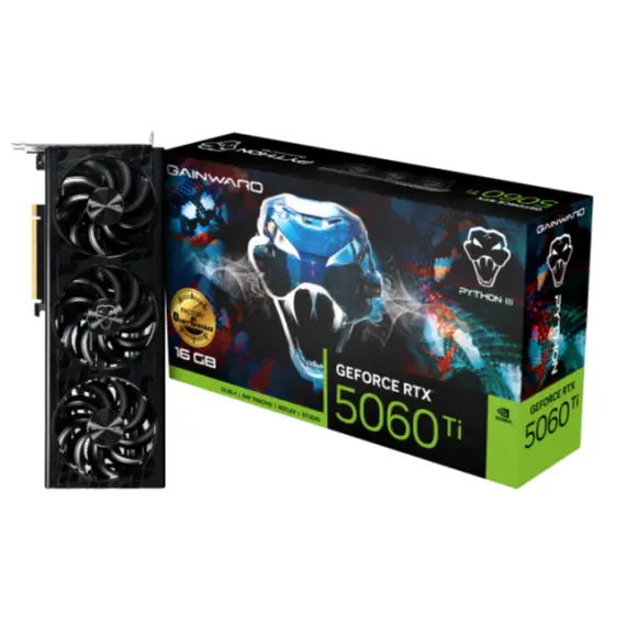 ვიდეო დაფა Gainward RTX5060Ti PYTHON III OC 16GB GDDR7 128bit 3-DP HDMI