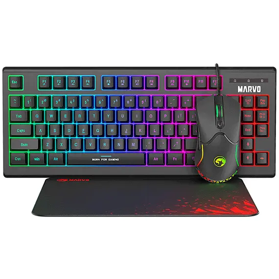 კლავიატურა, მაუსი და მაუსპადი Marvo CM310  Wired  keyboard, Gaming Mouse  And  mouse pad Combo