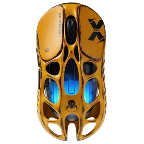 მაუსი GravaStar Mercury X Pro, 8K, BT/WL/USB-A, RGB, Battle-Worn Yellow