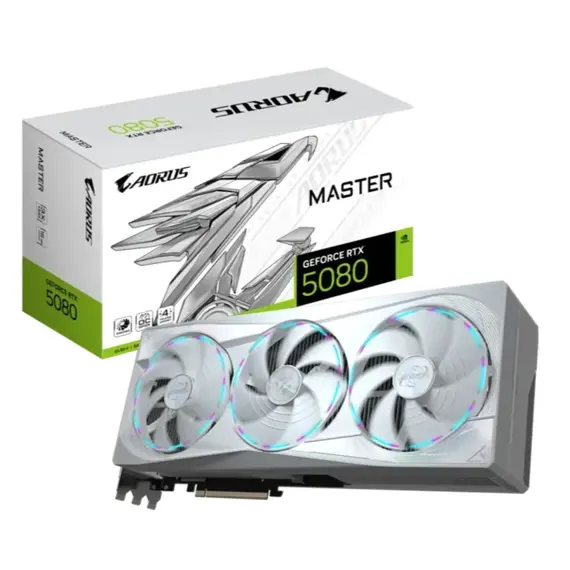 ვიდეო დაფა Gigabyte PCI Express 12GB VGA PCIE16 RTX5080 16GB GDDR7 N5080AORUSM ICE-16GD
