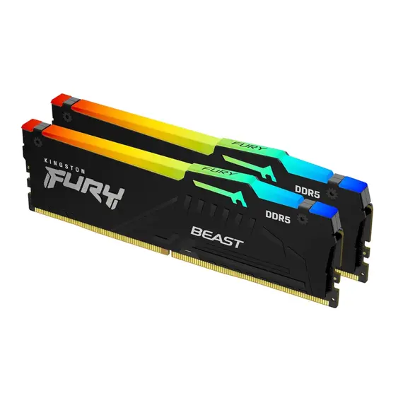 ოპერატიული მეხსიერება Kingston DDR5 32GB (2x16GB) 5600MT/s CL36 FURY Beast Black RGB EXPO/XMP
