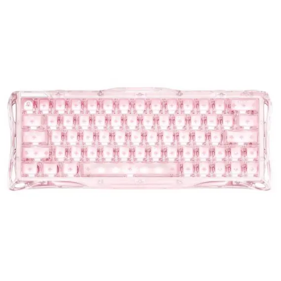 კლავიატურა GravaStar Mercury V60 60keys, UFO Magnetic Gaming, 8K, USB-A, RGB, Crystal Rose