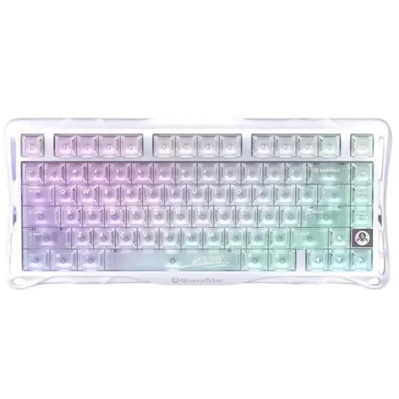 კლავიატურა GravaStar Mercury K1 Lite 80keys, GravaStar x BSUN Grey, BT/WL/USB, RGB, Crystal Aurora