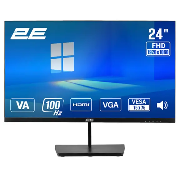 მონიტორი 2E 23.8" B2425B D-Sub, HDMI, MM, VA, 100Hz, FreeSync