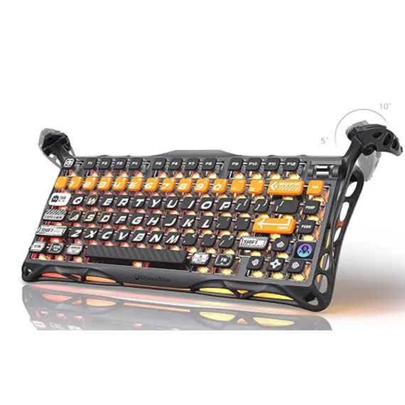 კლავიატურა GravaStar Mercury K1 Pro 80keys, GravaStar x Kailh Speedy Mint, BT/WL/USB, RGB, CyberFlare