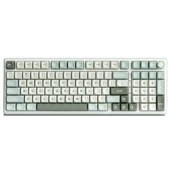 Royal Kludge RKR98PRO-SK-XW RGB Mechanical Keyboard, Beige Switch, Hot Swappable, Wired, Sky Cyan