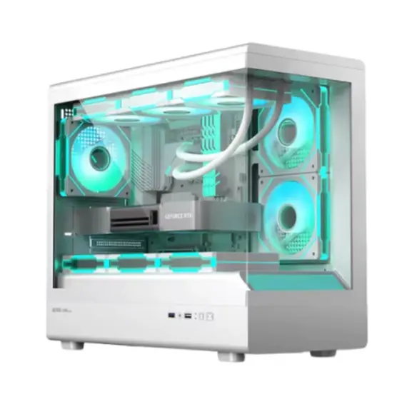 Golden Field Lantau Lite 360 Computer Case 6x120mm ARGB Fans Mid Tower White