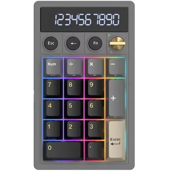 Royal Kludge RKM20-PT-YXZ RGB Mechanical Numpad, Violet Switch, Hot Swappable, Wireless, Type-C, Bluetooth, 2.4GHz, Phantom
