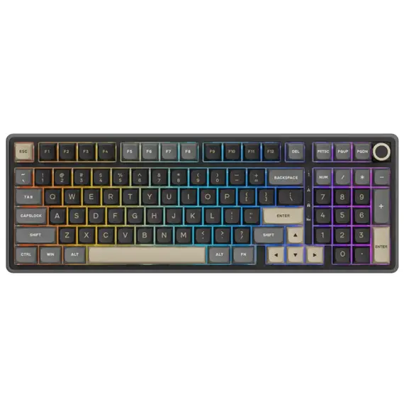 Royal Kludge RKR98PRO-PT-XW RGB Mechanical Keyboard, Beige Switch, Hot Swappable, Wired, Phantom