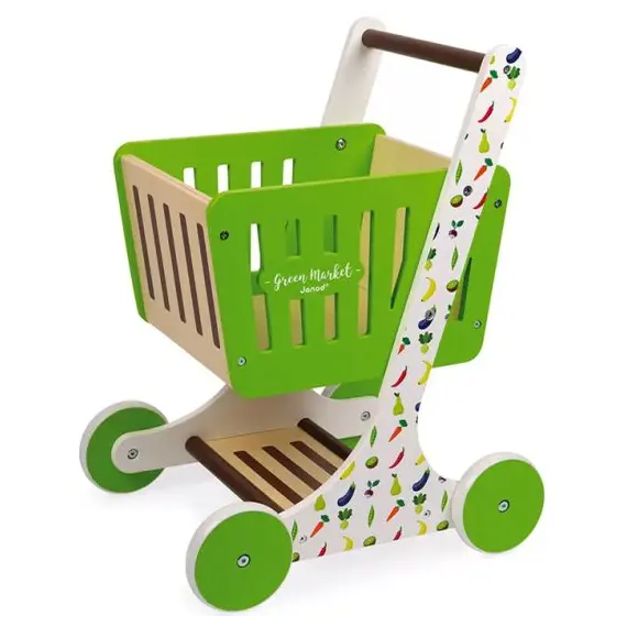 Toy wooden trolley JanodGreen Market Wooden Shopping Trolley
