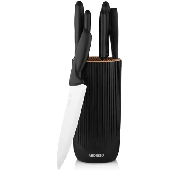 Set of knives ARDESTO Gemini, 7pcs, stainless steel, plastic, black 767637177948