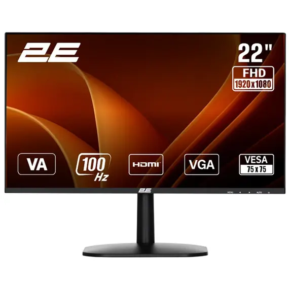 Monitor 2E 21.5" A2225B D-Sub, HDMI, VA, 100Hz
