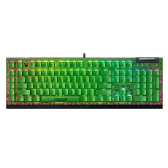 Razer Keyboard mechanical BlackWidow V4 X, 110key, Green Switch, USB-A, EN, RGB, Minecraft Ed.