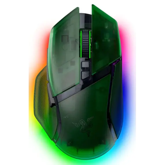 Razer Mouse Basilisk V3 Pro 35K, RGB, USB-A/WL/BT, Phantom Green Ed.