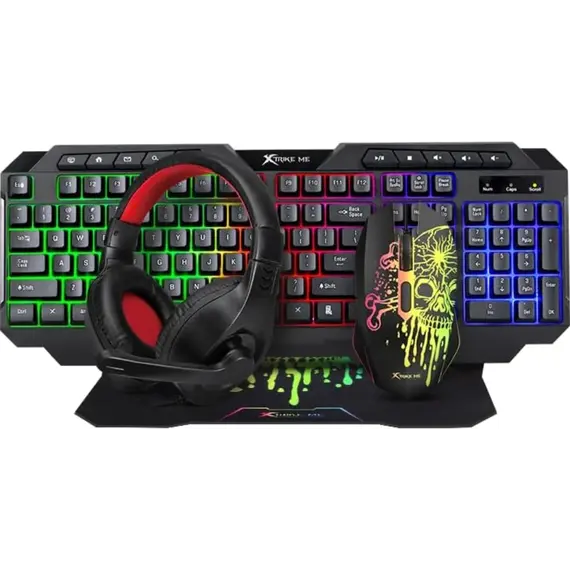 Keyboard, headphones, mouse, and mouse pad XTRIKE ME CMX-415 EN Wired 4in1 combo