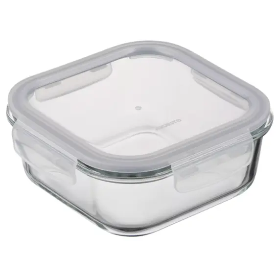 Container Ardesto Food storage container Gemini 1.23l, borosilicate glass, plastic, square, transparent