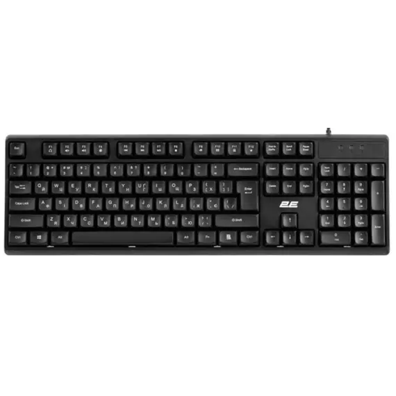 Keyboard and mouse 2E Membrane keyboard KS131 104key, USB-A, EN/UK, black