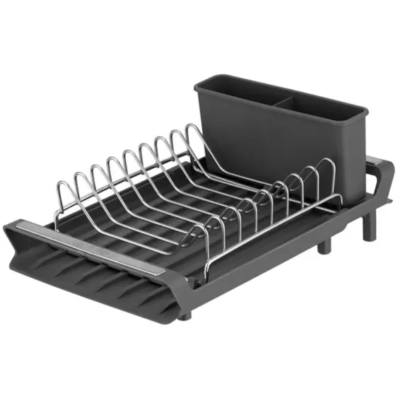 Dish dryer ARDESTO with stand Minimalism 46.5x19.5x9.5cm, plastic, chrome plated iron, steel, dark grey 767637184304