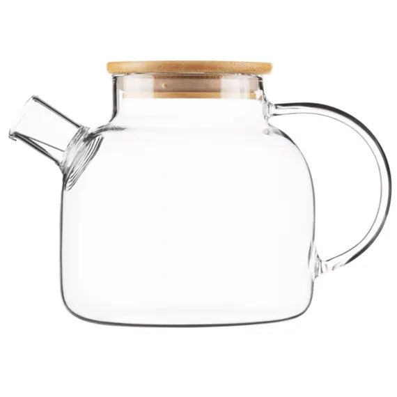 Ardesto Teapot Gemini 800ml, borosilicate glass, bamboo, transparent