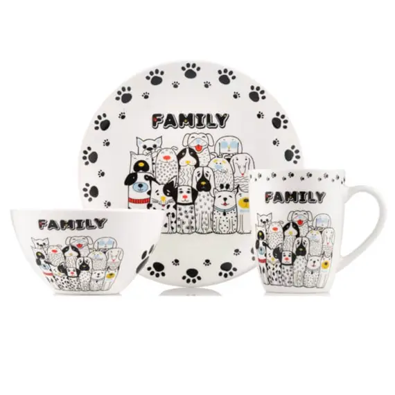 Ardesto Set of dishes Family, 3pcs, new bone china