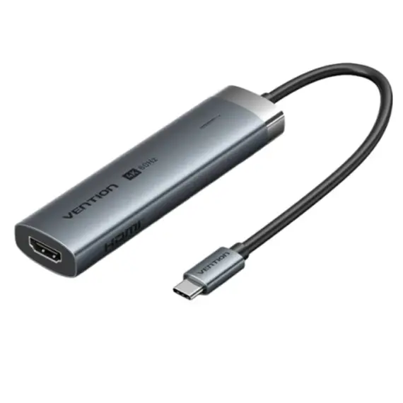 Docking Station Vention TGMHB 5-in-1 USB-C 4K/60Hz 5Gbps 100W PD 0.15m Gray Aluminum