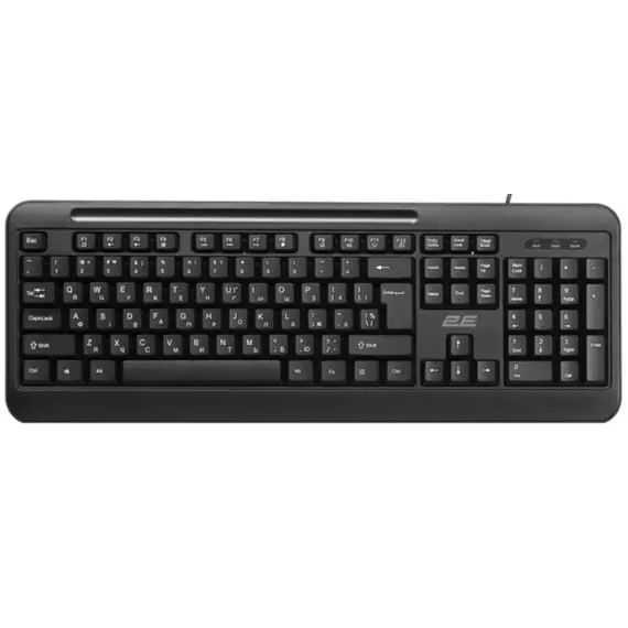 Keyboard 2E Keyboard membrane KM1040 104key, USB-A, EN/UK, black
