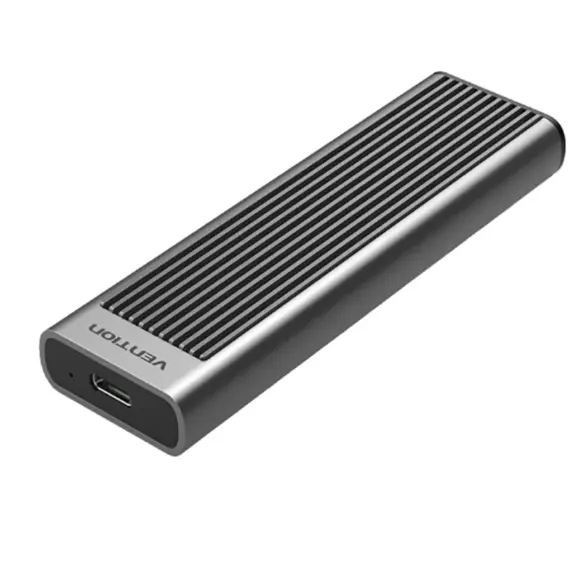 Solid disk case Vention KPKH0 SSD M.2 NVMe Enclosure 10Gbps (USB 3.1 Gen 2-C) Gray Aluminum
