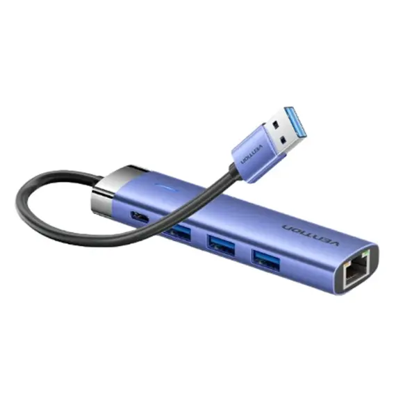 USB hub Vention TGFSB 5-in-1 USB 3.0 Hub 0.15m Blue Aluminum