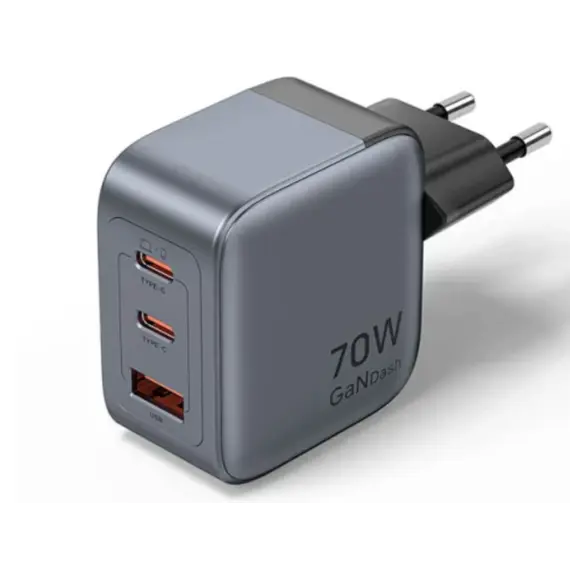 Vention FEXH0-EU 2xUSB-C/USB-A GaN Charger (70W+70W+22.5W) Gray