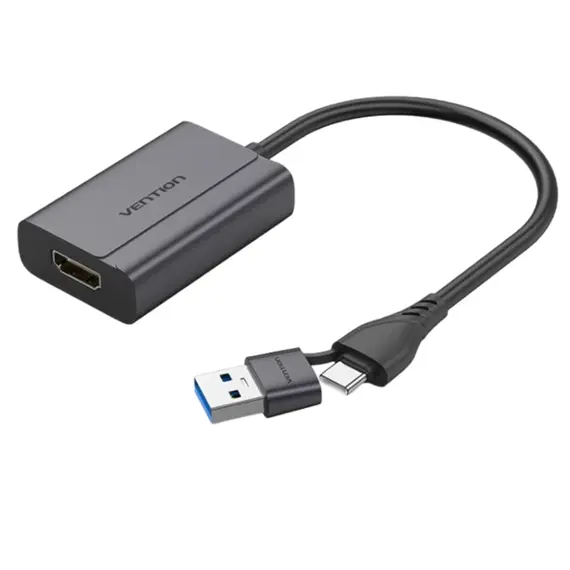 Adapter Vention ACYHB FHD/60Hz USB/USB-C to HDMI Converter 0.15m Gray