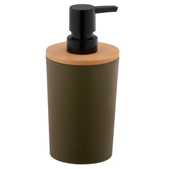 Ardesto Soap dispenser Minimalism 380ml, polypropylene, bamboo, dark green