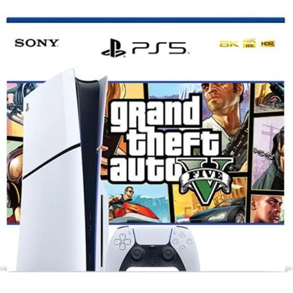 ფლეისთეიშენი Sony PlayStation PS5 Slim 1TB GTA V Bundle