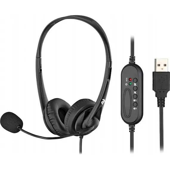 ყურსასმენი 2E PC headset stereo On-ear CH11 USB, omni-mic, 2m, black