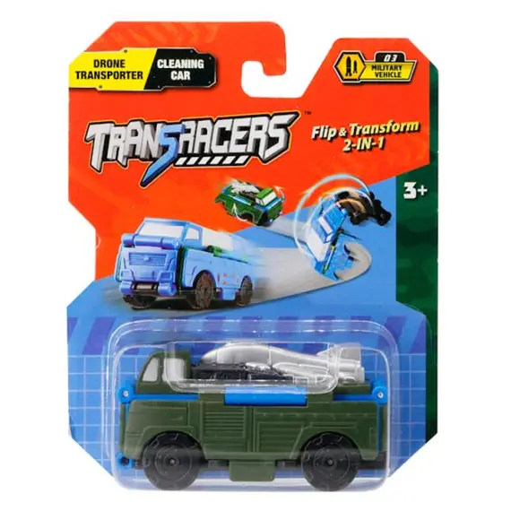 სათამაშო მანქანა TransRacers Drone Transporter & Cleaning Car