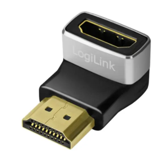 Adapter Logilink AH0005A HDMI adapter A/M to A/F 90° angled 8K/60Hz Black/Grey