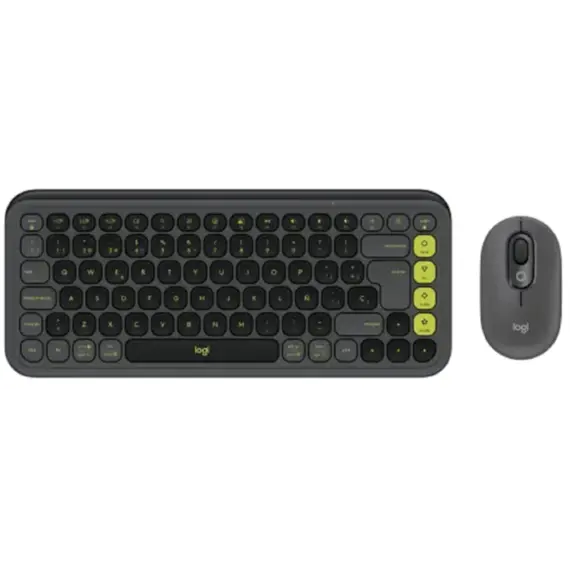 კლავიატურა და მაუსი LOGITECH POP ICON COMBO - GRAPHITE - US INT'L - BT  - INTNL-973
