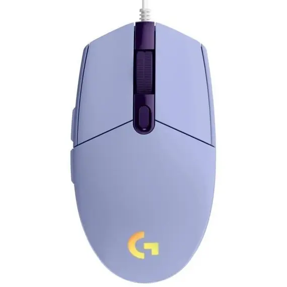 მაუსი LOGITECH G203 LIGHTSYNC Corded Gaming Mouse - LILAC - USB