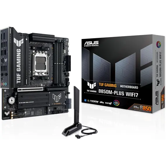 დედა დაფა ASUS Motherboard TUF GAMING B850M-PLUS WIFI7 sAM5 B850 4xDDR5 M.2 HDMI DP Wi-Fi BT mATX